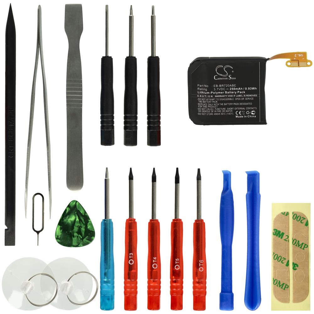 Batteria Sostituisce Samsung Eb-br720abe Per Smartwatch Orologio Bracciale Fitness (250mah, 3,7v, Li-poly) + Set Utensili - Foto 1