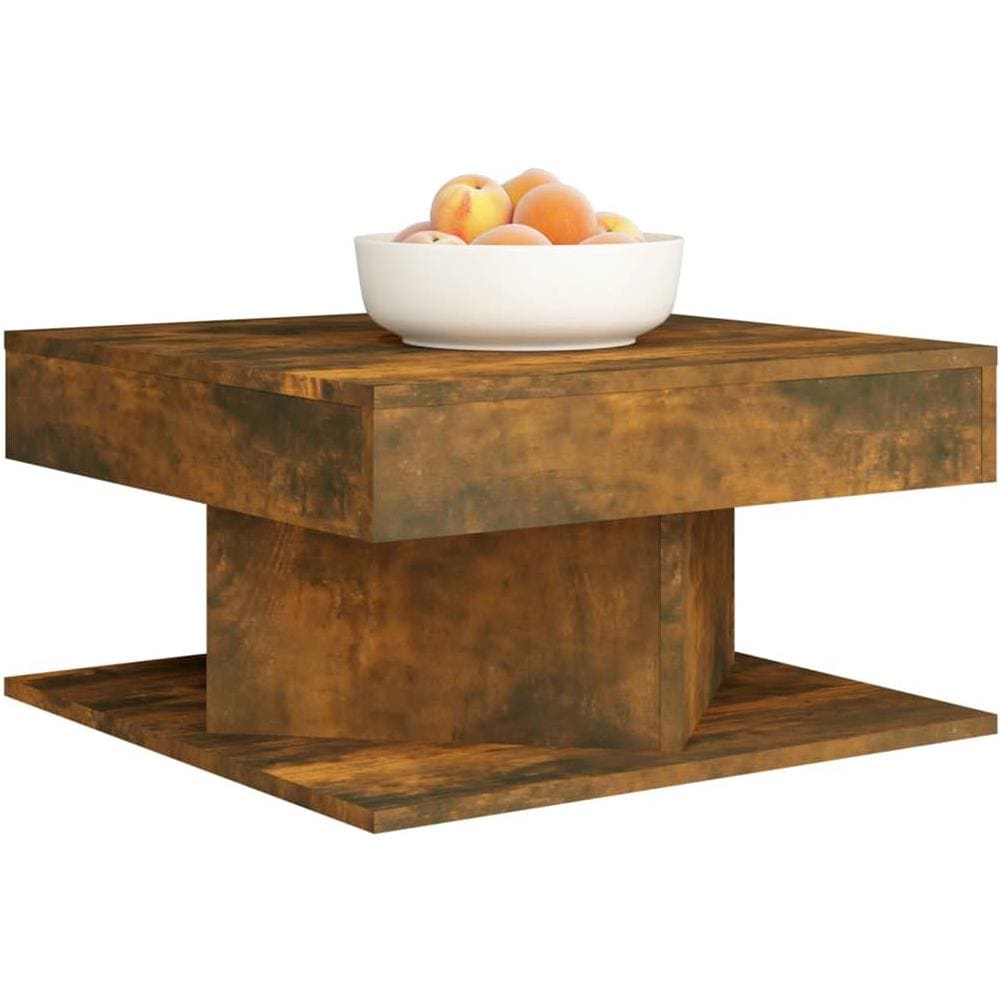 Tavolino Da Salotto Rovere Fumo 57x57x30cm In Legno Multistrato - Foto 3