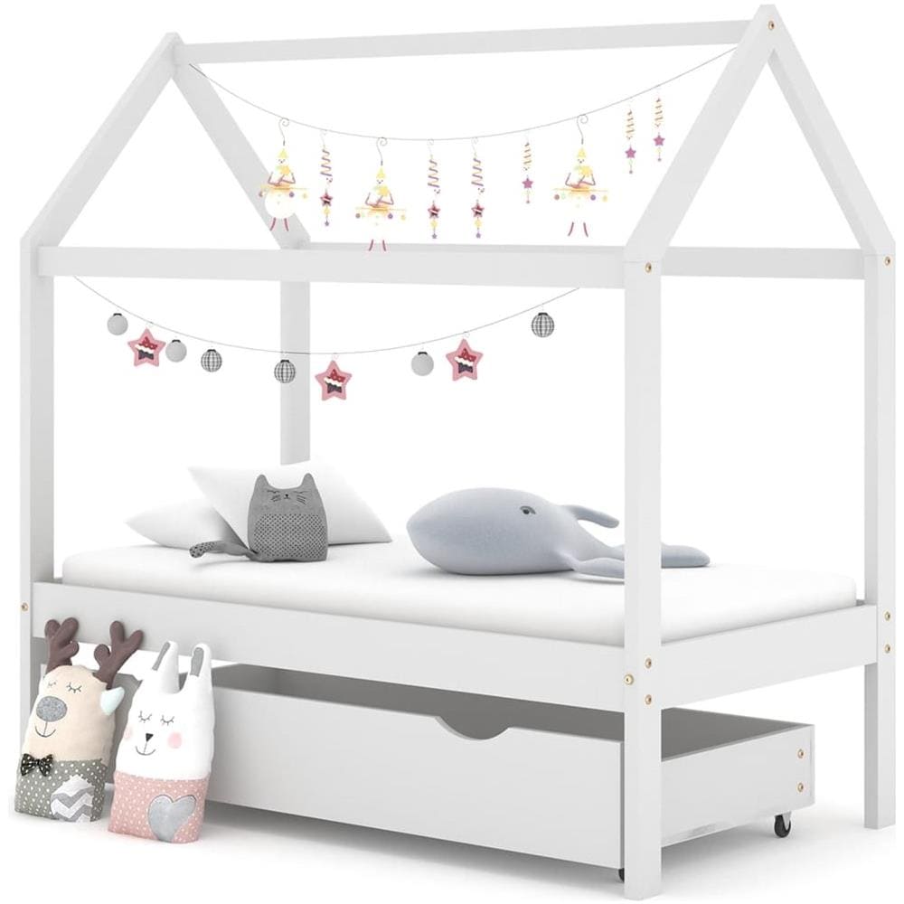 Giroletto Per Bambini Cassetto Bianco In Pino Massello 70x140cm - Foto 1