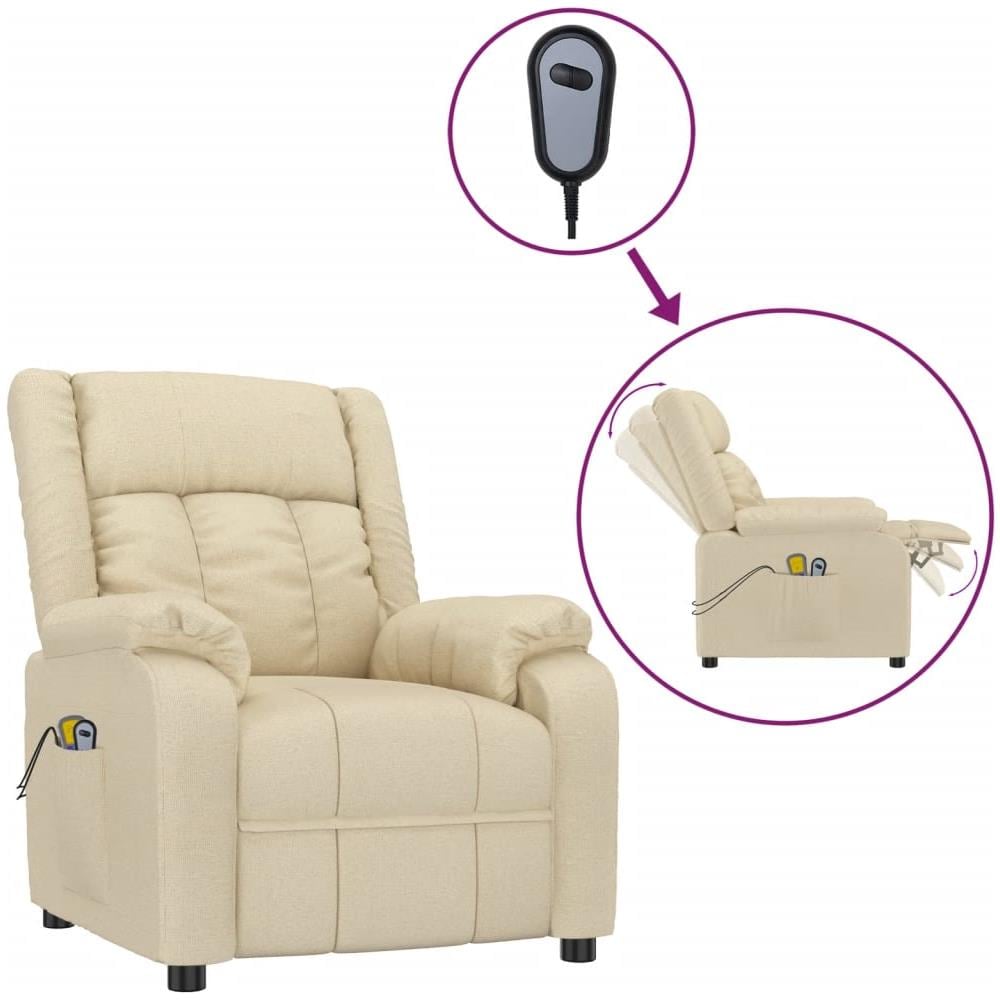 Poltrona Massaggiante Elettrica Crema In Tessuto - Foto 1