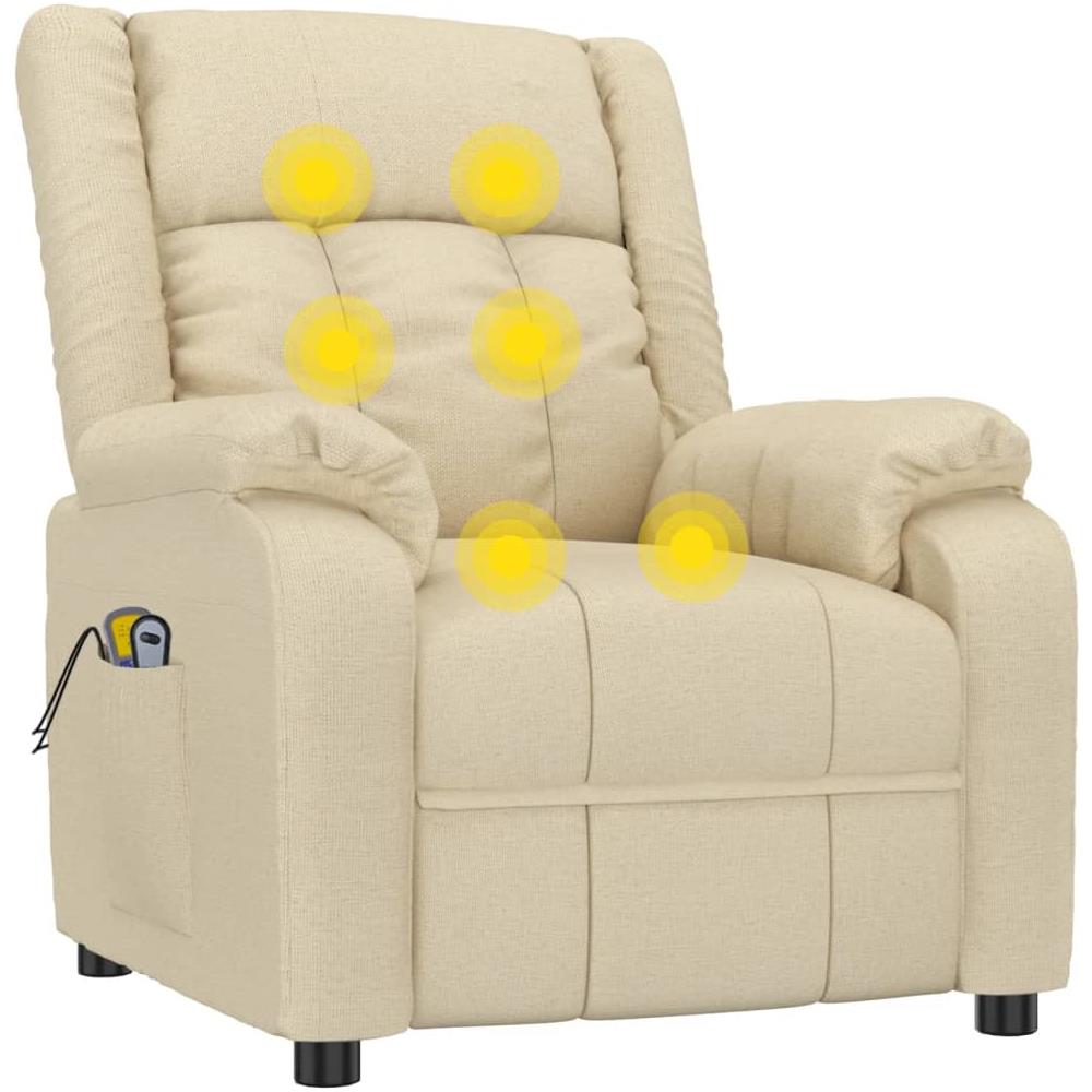 Poltrona Massaggiante Elettrica Crema In Tessuto - Foto 7