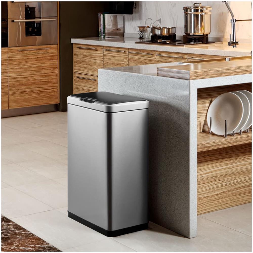 Pattumiera con Sensore Mirage 2x20 L Argento Opaco - Foto 1