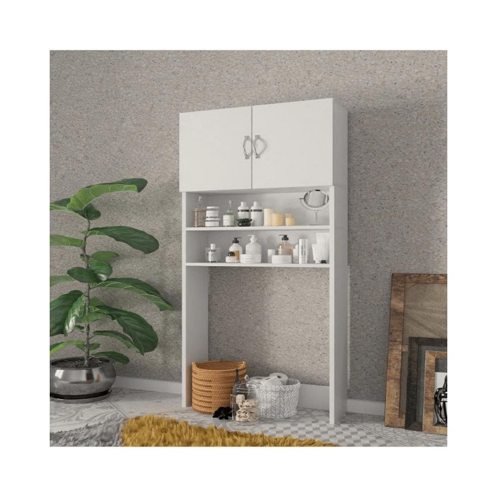 Mobile Coprilavatrice Con Ante E Ripiani Bianco - Foto 1