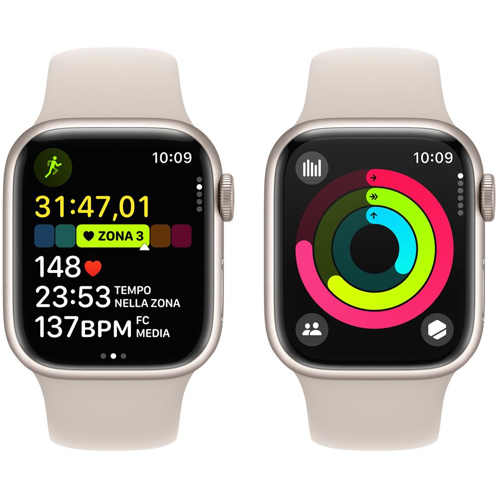 Watch Series 9 GPS Cassa 41mm in Alluminio Galassia con Cinturino Sport Galassia - M /L - Foto 5
