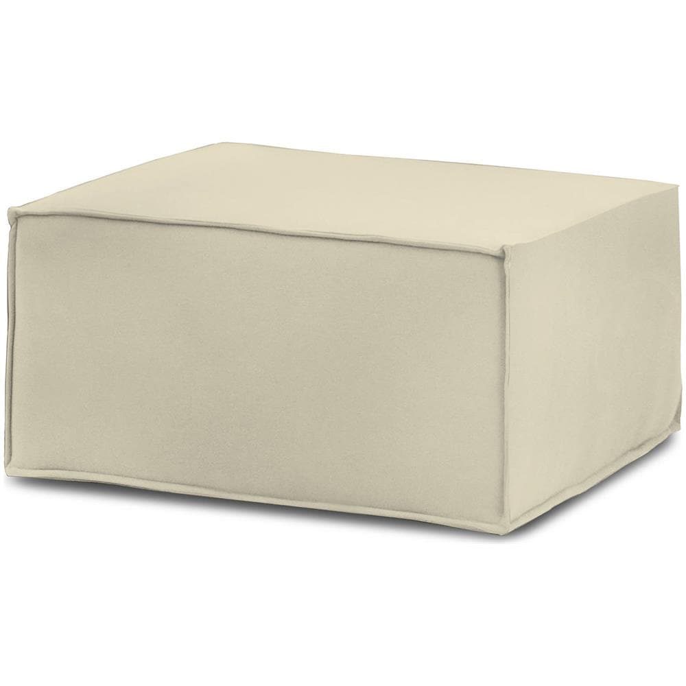 Pouf Barbara, Pouf Da Salotto, 100% Made In Italy, Poltroncina Relax In Tessuto Imbottito, Cm 80x70h43, Beige - Foto 2