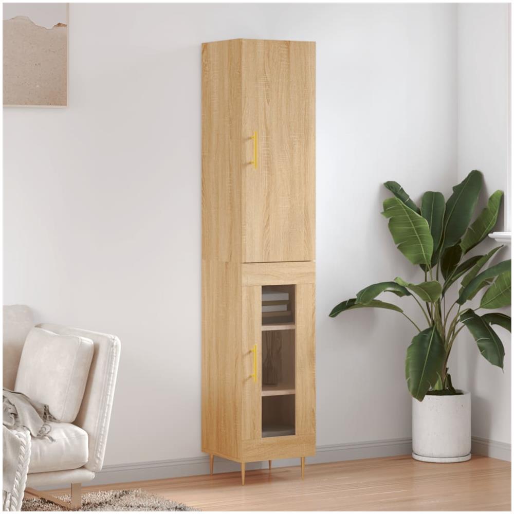 Credenza Rovere Sonoma 34,5x34x180 Cm In Legno Multistrato - Foto 1