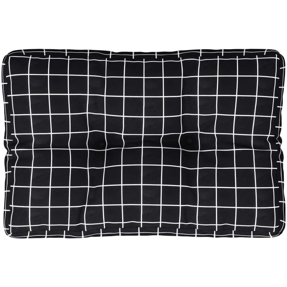 Cuscino Per Pallet Motivo A Quadri Nero 60x40x12 Cm In Tessuto - Foto 2