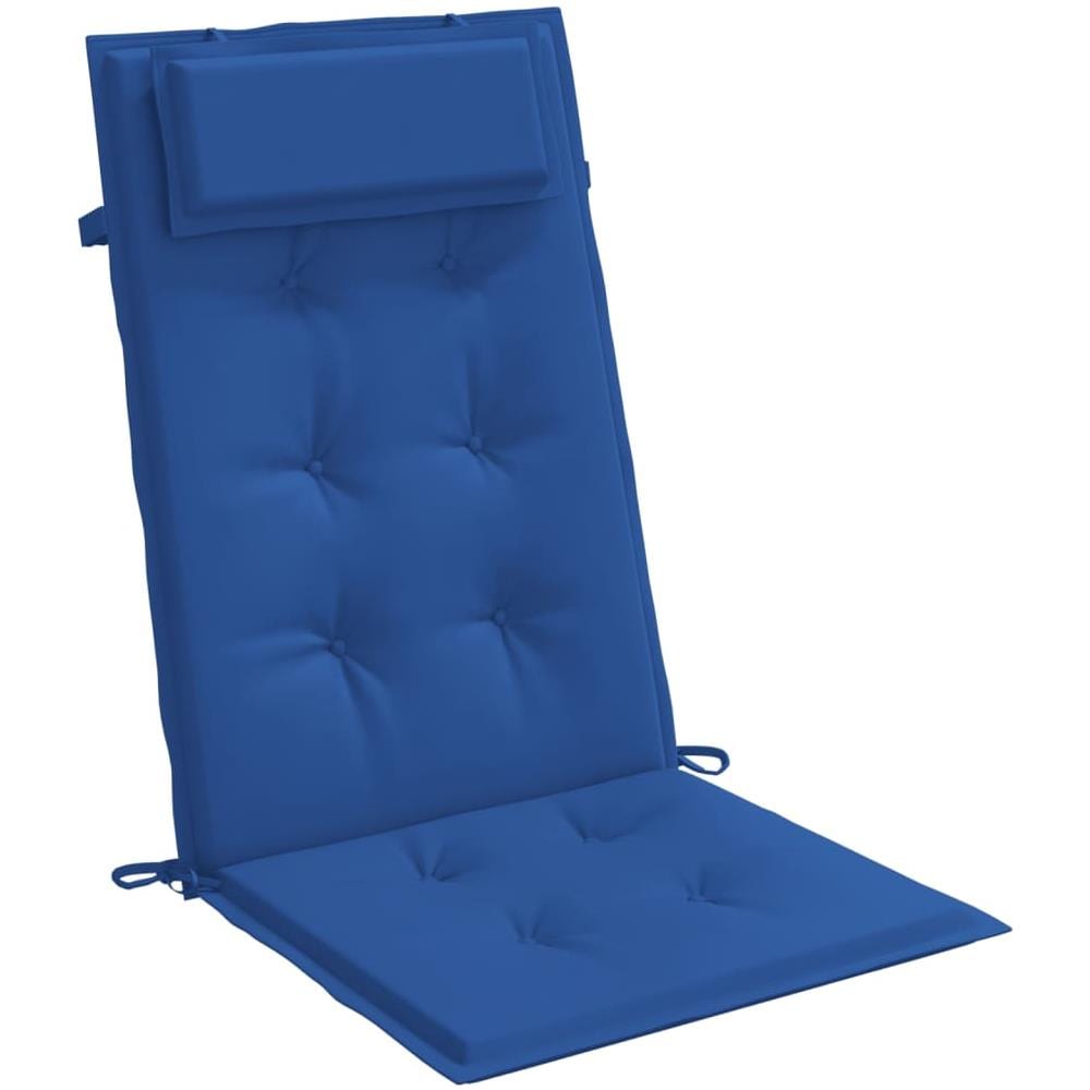 Cuscini Sedia Con Schienale Alto 2 Pz Blu Reale Tessuto Oxford - Foto 3