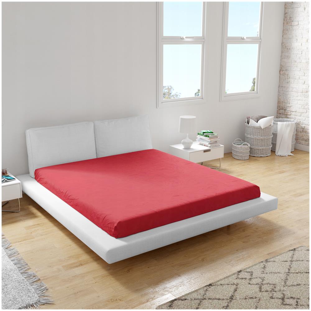 Lenzuolo in jersey 220x200 - Rosso - Con elastico - Alta qualità - Comfort durante il sonno - Foto 2