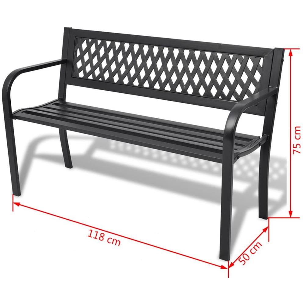 Panchina da Giardino 118 cm in Acciaio Nera - Foto 7