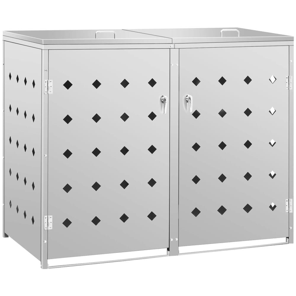 Copribidone per Spazzatura Doppio 240 L in Acciaio Inox - Foto 2