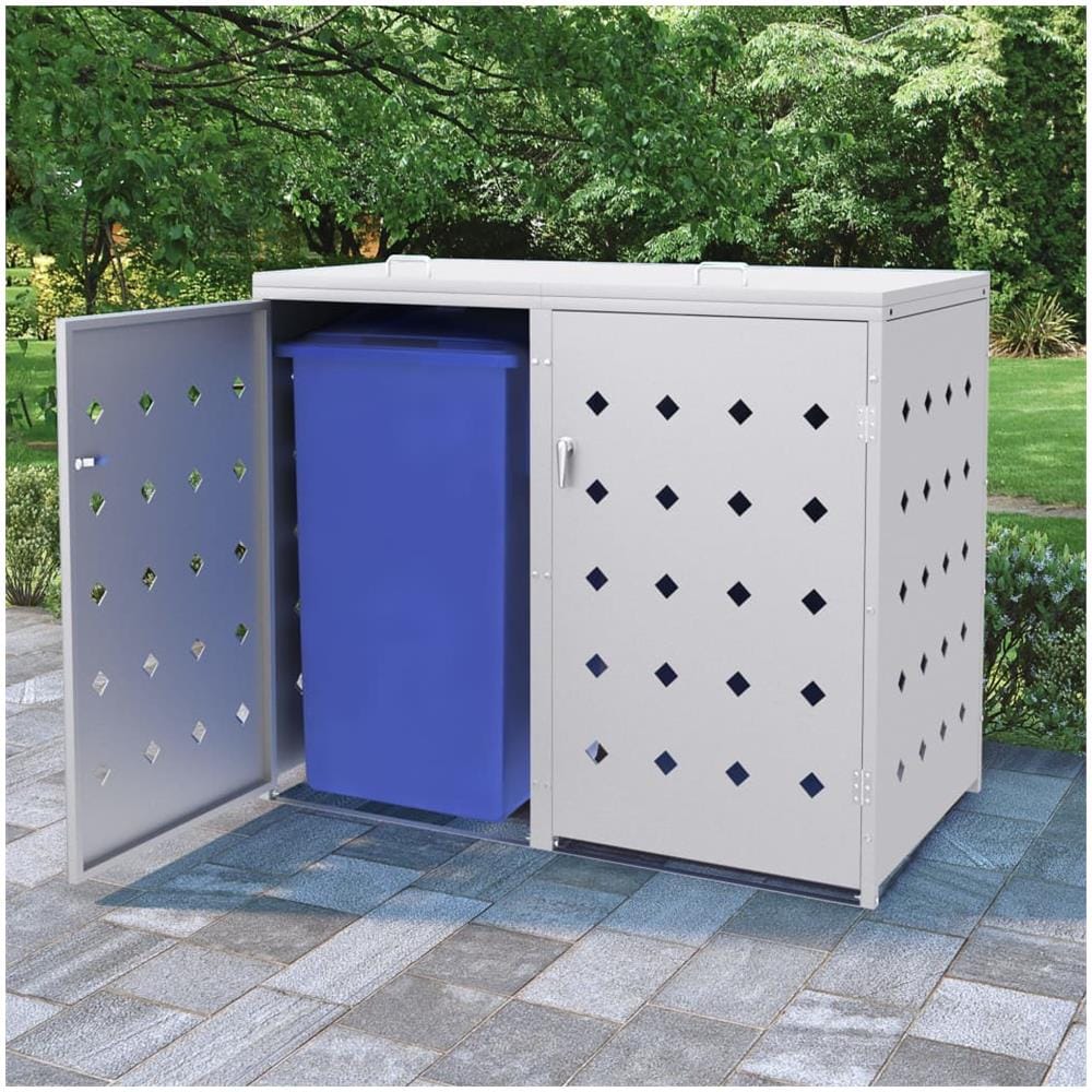 Copribidone per Spazzatura Doppio 240 L in Acciaio Inox - Foto 1