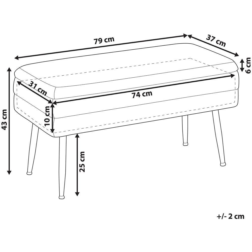 Panca Con Contenitore Per Camera Da Letto Grigia Durham - Foto 2