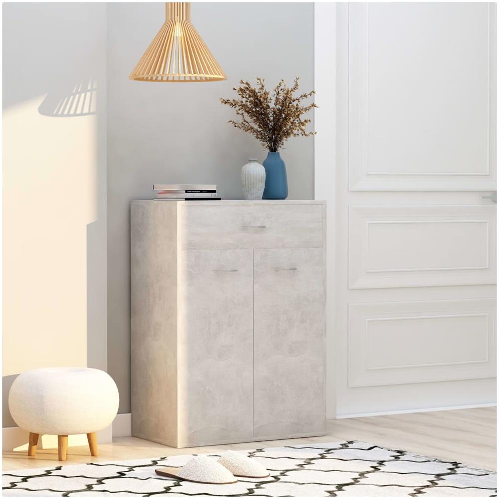 Scarpiera Grigio Cemento 60x35x84 cm in Legno Multistrato - Foto 1