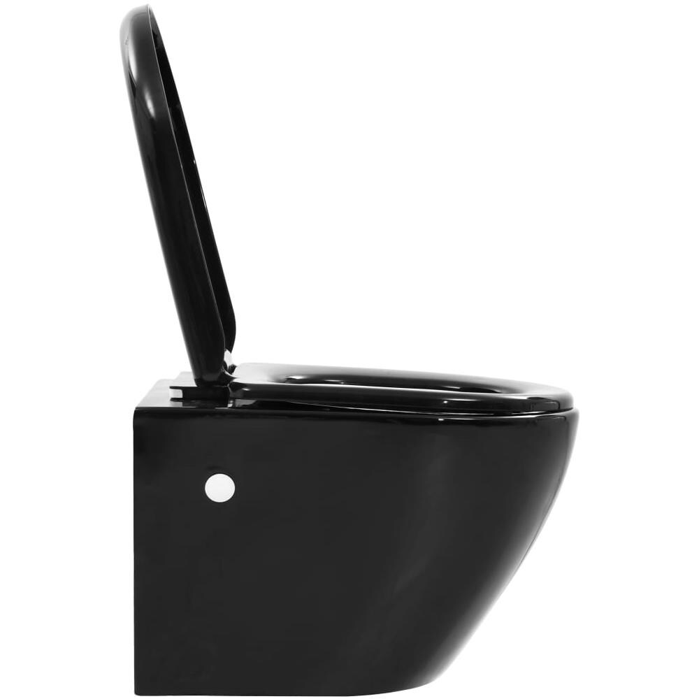 Wc Sospeso Con Design Senza Bordi In Ceramica Nero - Foto 9