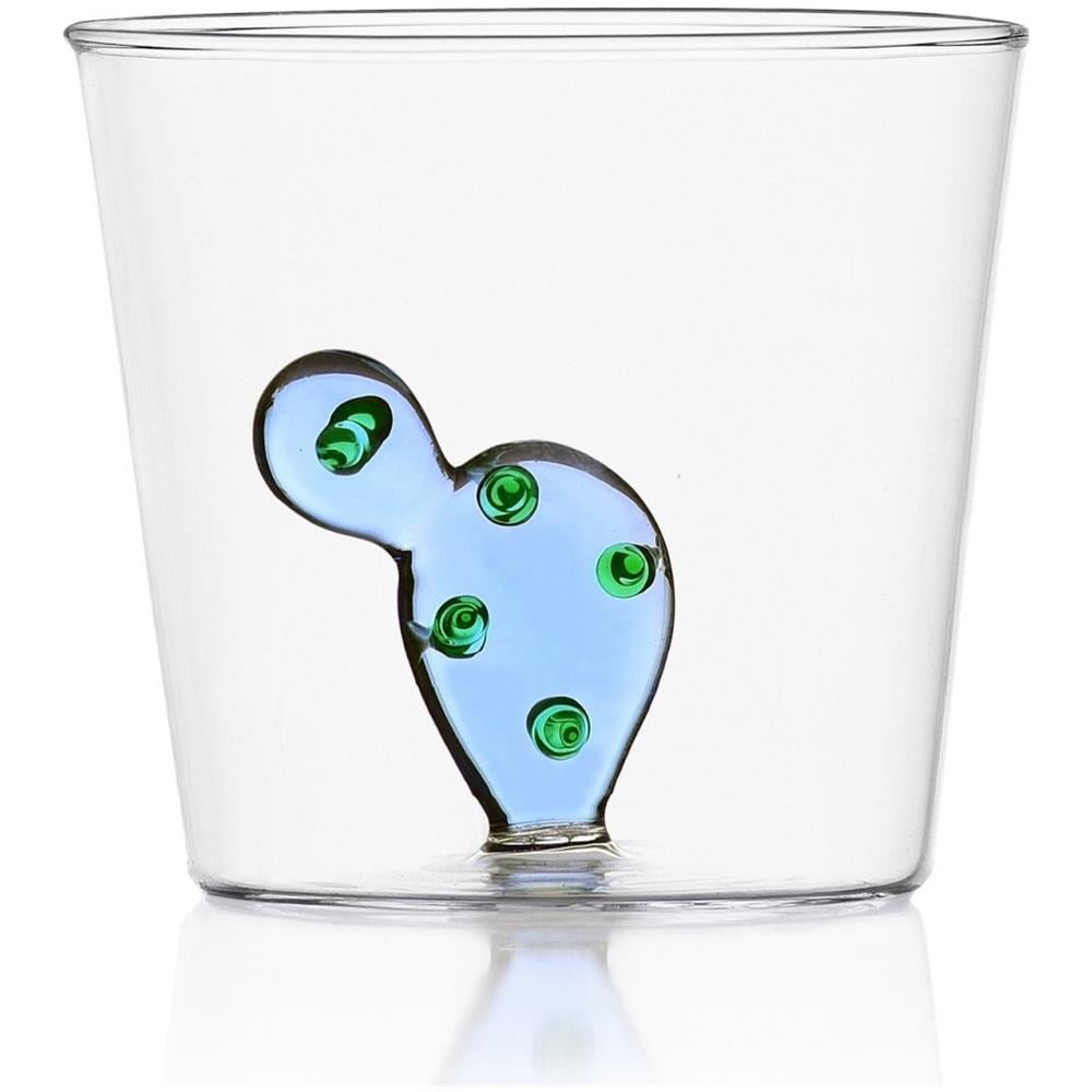 Bicchiere Tumbler Cactus Blu Dimensioni h8 x Ø 8,5 cm Capacità 35 cl - Desert Plants - Foto 1