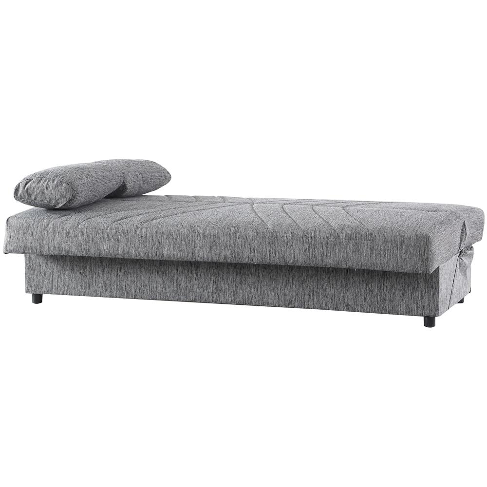 Divano Letto Contenitore A 3 Posti, Con 2 Cuscini, 181 X 81 X 88h Cm, Color Grigio - Foto 2