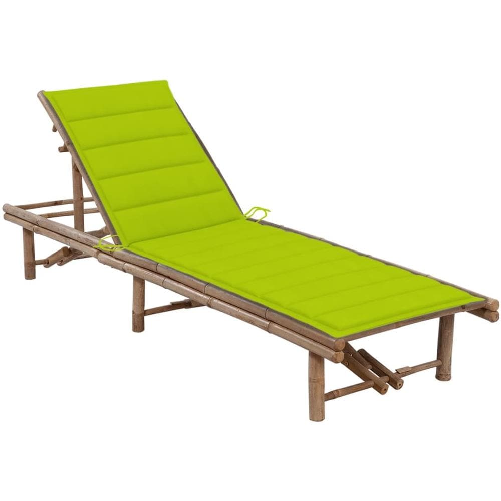 Lettino Prendisole da Giardino con Cuscino in Bambù - Foto 1