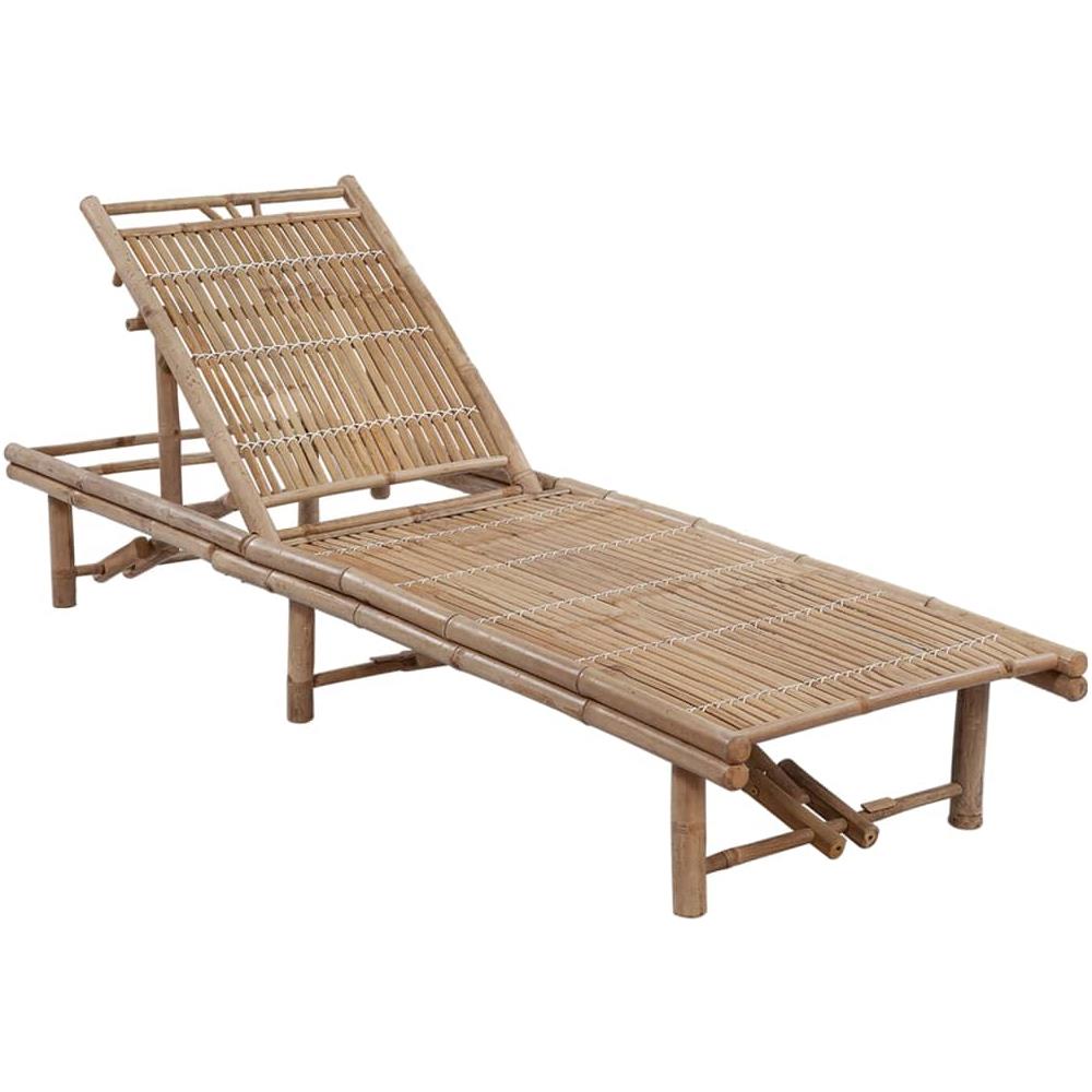 Lettino Prendisole da Giardino con Cuscino in Bambù - Foto 3