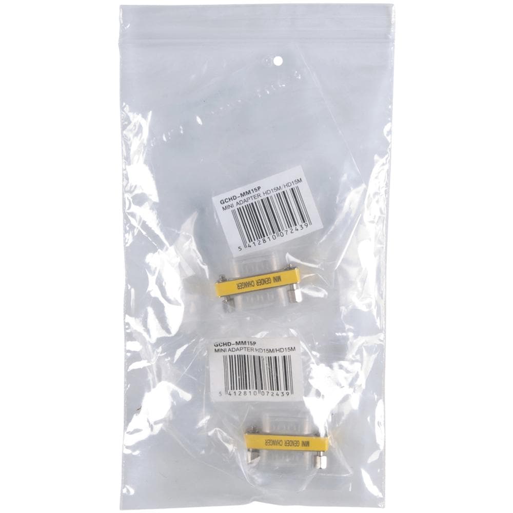 GCHD-MM15P, VGA 15-pin D-Sub (M) , VGA 15-pin D-Sub (M) , Maschio / maschio, Argento, Metallo, 3,2 cm - Foto 1