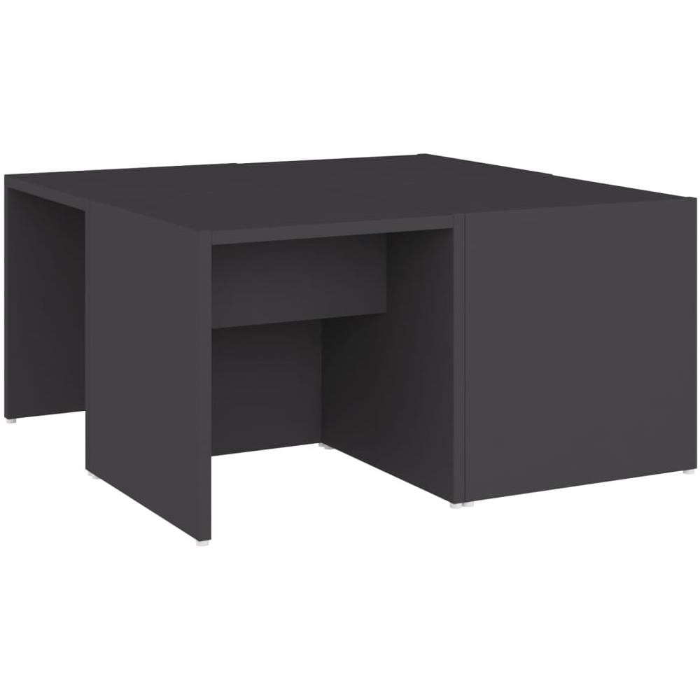 Tavolini da Salotto 4 pz Grigi 33x33x33 cm in Multistrato - Foto 2