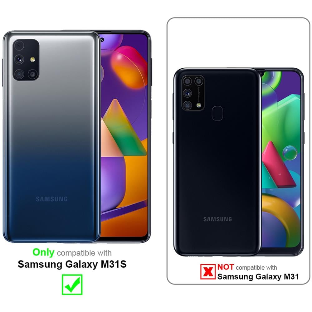 Custodia Compatibile Con Samsung Galaxy M31s In Agata Argento - Clear View Specchio Coperchio Protettivo Con Funzione Di Supporto Protezione A 360 Gradi - Foto 2