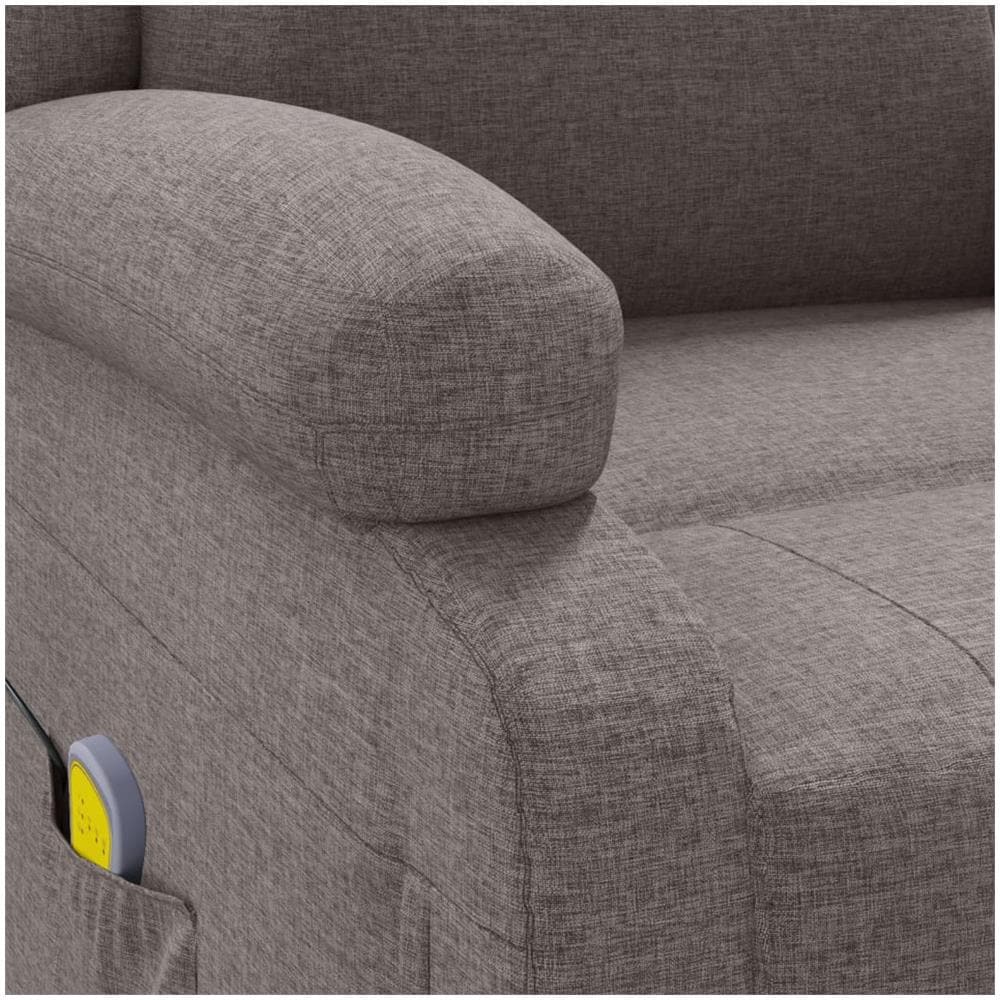 Poltrona ad Ala Massaggiante Tortora in Tessuto - Foto 9