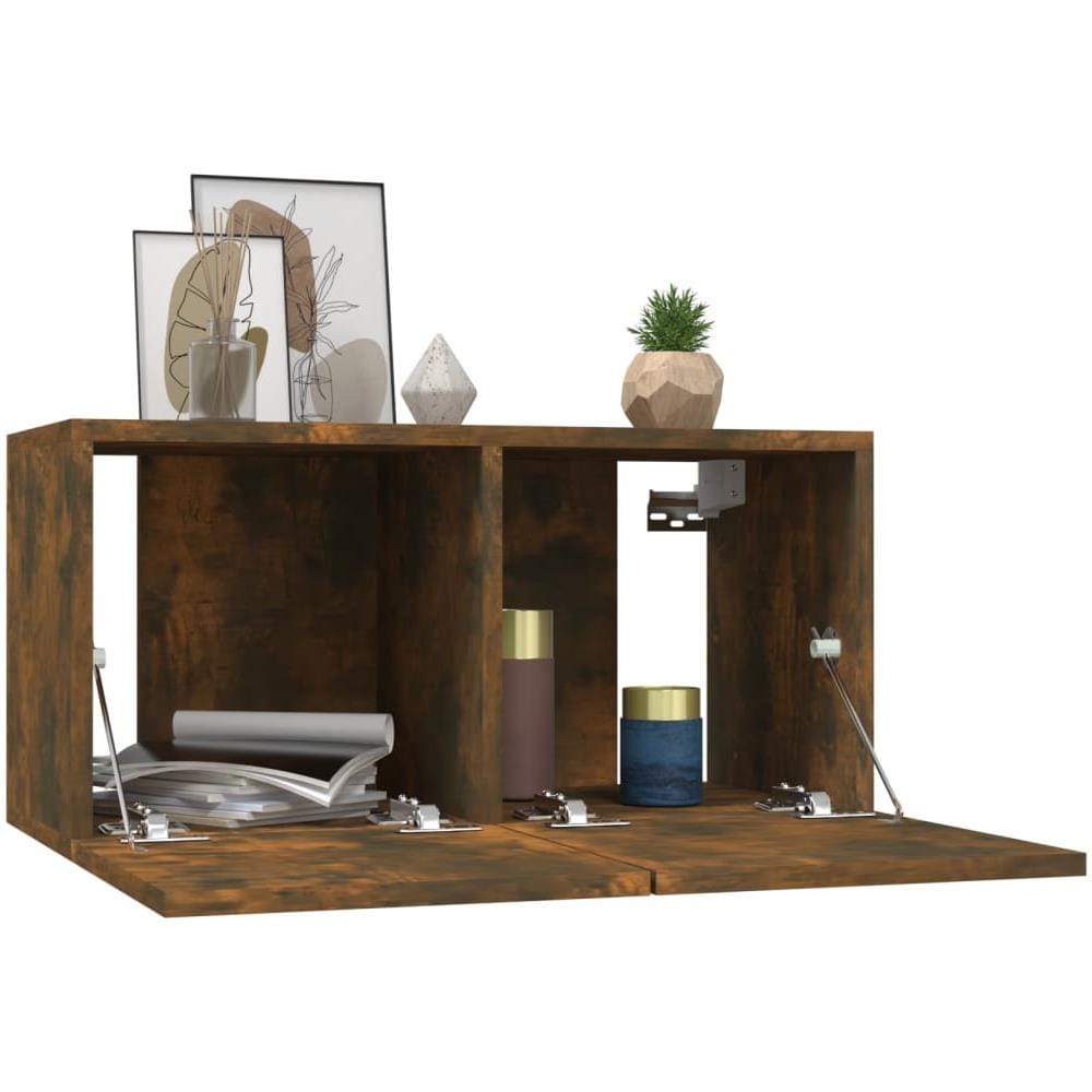 Mobili Porta Tv Pensili 3 Pz Rovere Fumo 60x30x30 Cm - Foto 2