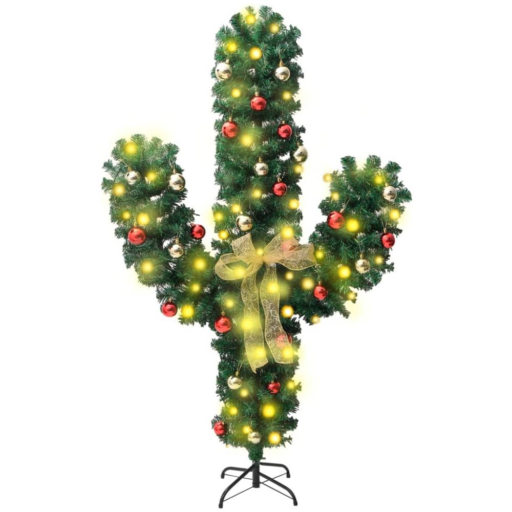 Cactus di Natale con Base e LED Verde 150 cm PVC - Foto 2