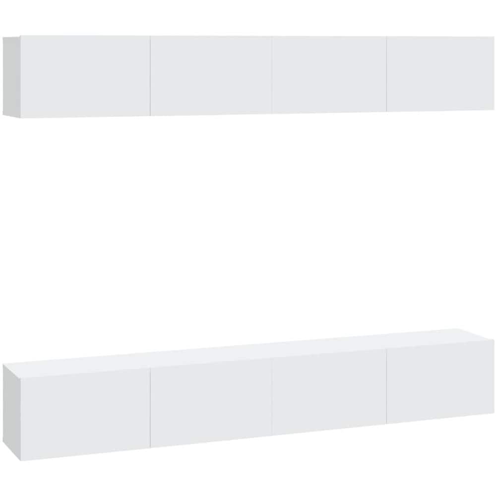 Mobili Porta Tv A Parete 4 Pz Bianchi 100x30x30 Cm - Foto 2