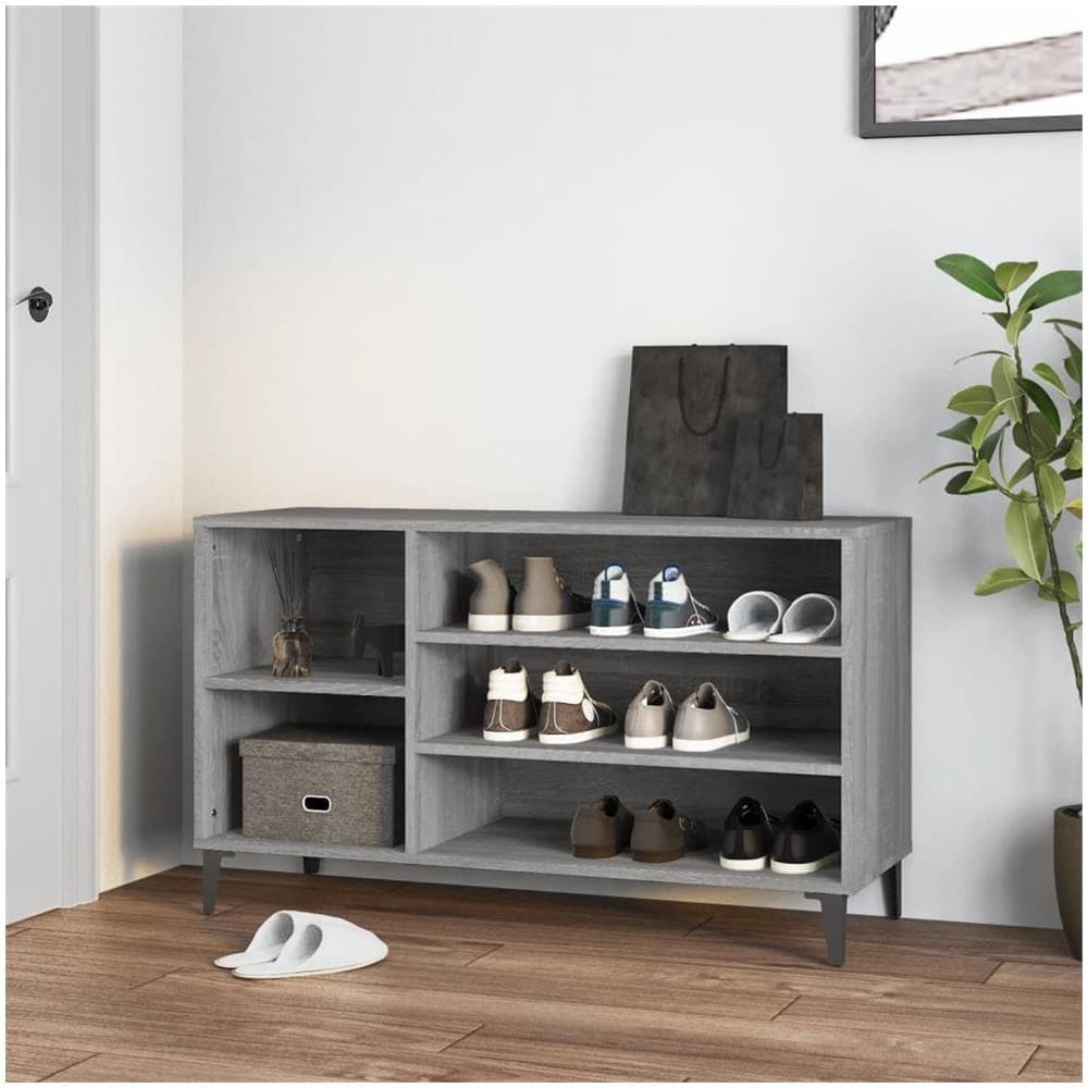 Scarpiera Grigio Sonoma 102x36x60 Cm In Legno Multistrato - Foto 1