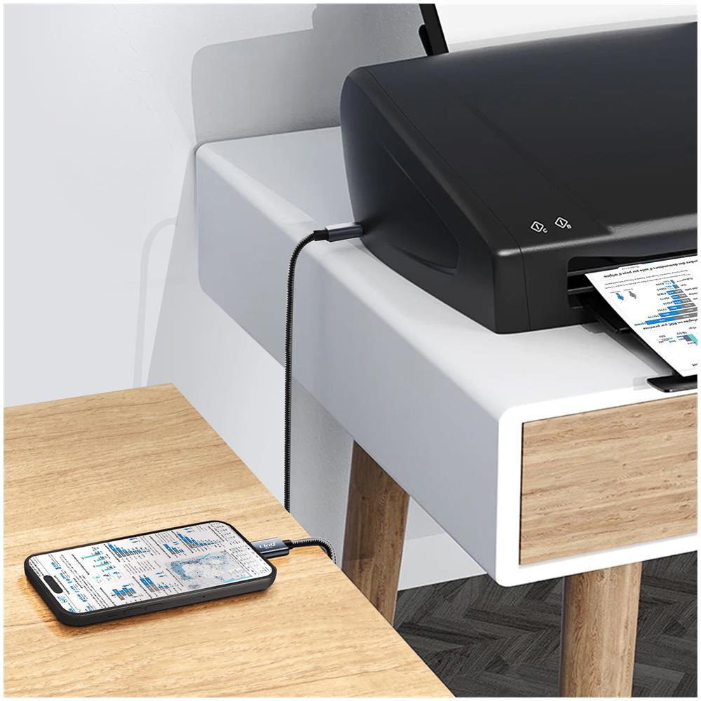 Cavo Da Stampante Usb Tipo B Per Ipad E Iphone Nylon Intrecciato Da 1,5 M - Foto 5