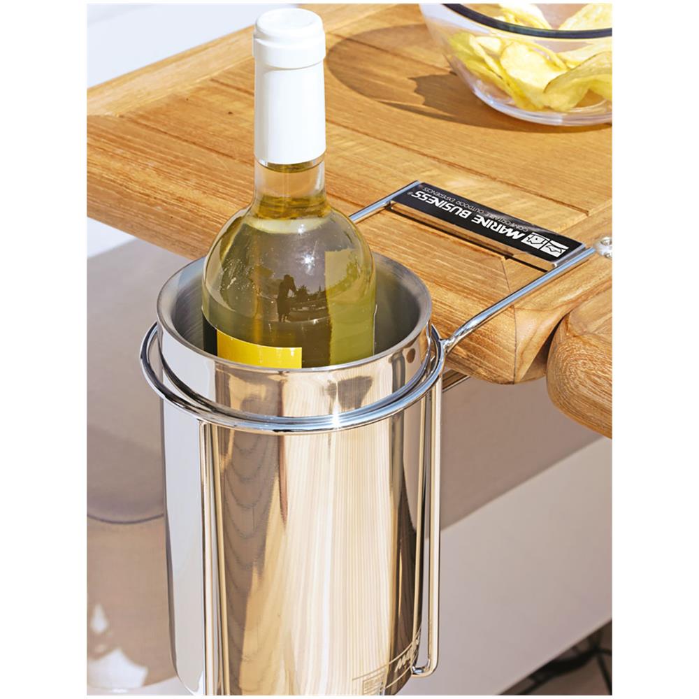 Porta Bottiglie Termico In Acciaio Inox. Si Può Appendere Alla Tavola, Lasciando Un Maggiore Spazio Libero Ed Evitando Che La Bottiglia Cada. - Foto 2