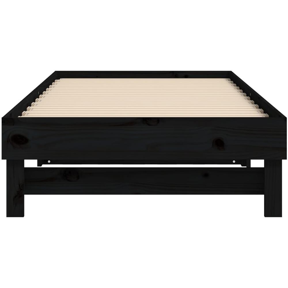Dormeuse Estraibile Nera 2x (90x190) Cm Legno Massello Di Pino - Foto 10