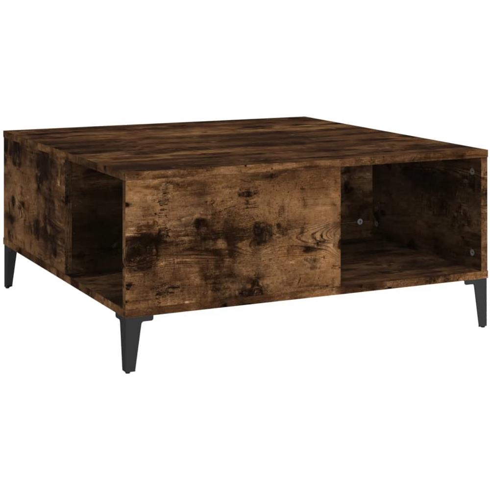 Tavolino Da Salotto Rovere Fumo 80x80x36,5 Cm Legno Multistrato - Foto 2