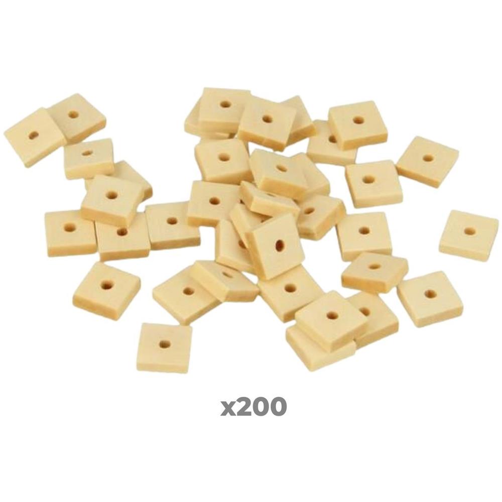 200 Perline Di Legno Quadrate 10 X 3 Mm - Foto 1