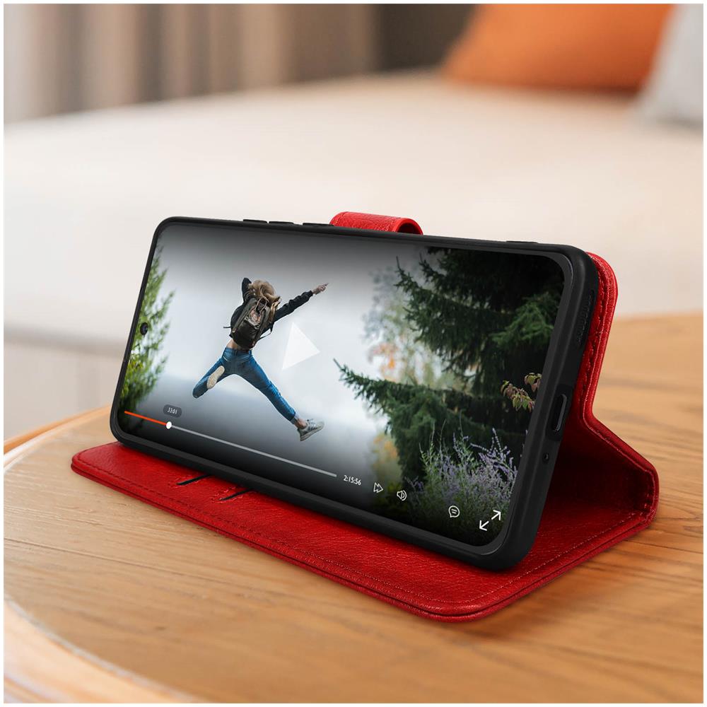 Custodia Per Xiaomi 13, Portacarte E Funzione Supporto Rossa - Foto 5