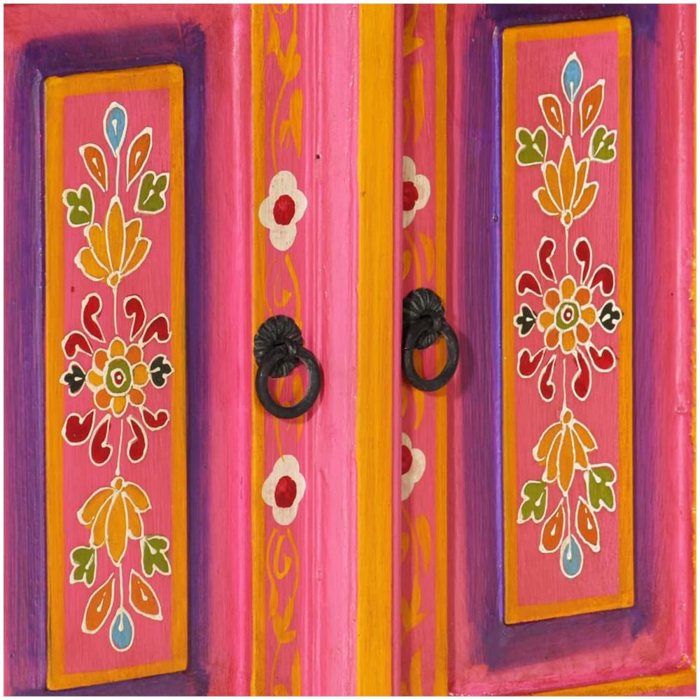 Mobile Porta Tv Rosa 110x30x40 Cm In Legno Massello Di Mango - Foto 11