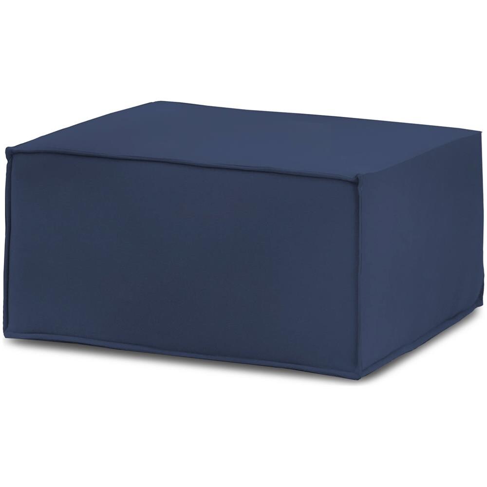 Pouf Barbara, Pouf Da Salotto, 100% Made In Italy, Poltroncina Relax In Tessuto Imbottito, Cm 80x70h43, Blu - Foto 2