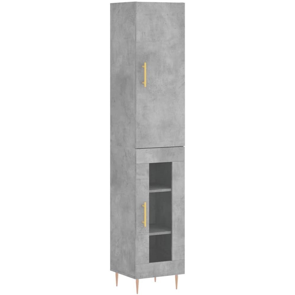 Credenza Grigio Cemento 34,5x34x180 Cm In Legno Multistrato - Foto 2