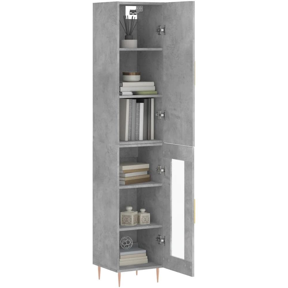 Credenza Grigio Cemento 34,5x34x180 Cm In Legno Multistrato - Foto 3