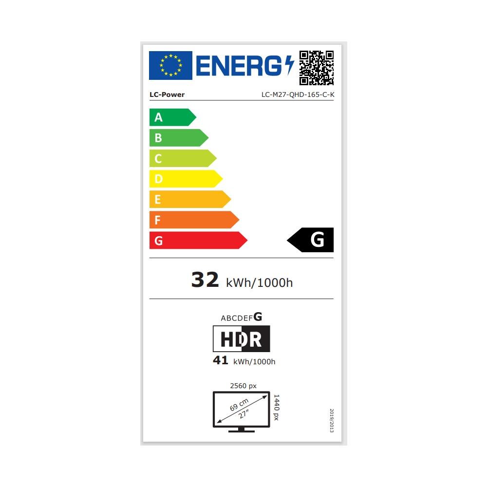 Monitor 27 “ LC-M27-QHD-165-C 2560x1440 Tempo di risposta 1ms Frequenza di Aggiornamento 165 Hz - Foto 2