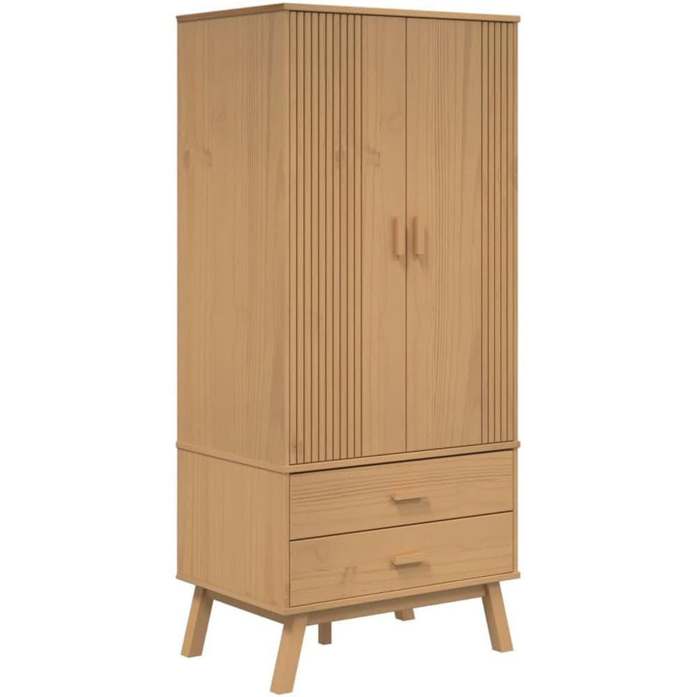 Armadio OLDEN Marrone 76,5x53x172 cm in Legno Massello di Pino - Foto 1