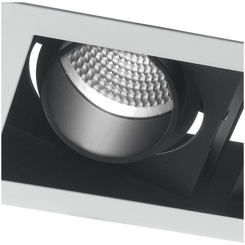 Faretto Incasso 2 Luci Orientabili Bianco Nero 20 Watt Luce Calda Inc-apollo-2x10c - Foto 2