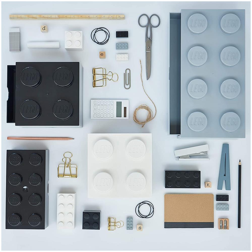 Mini Contenitore Lego a 4 Bottoncini Con Inserto portavivande Nero 4.6 x 4.5 Cm - Foto 2