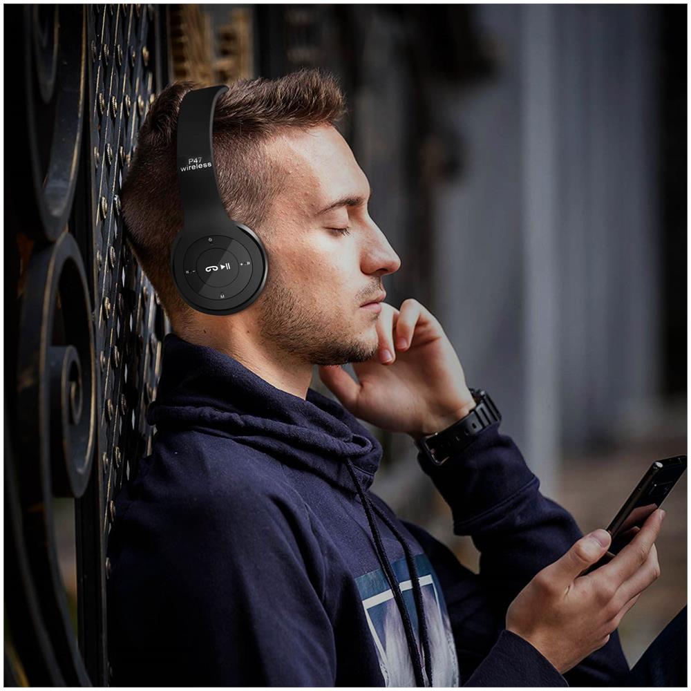 Cuffie Audio Bluetooth Stereo Micro Radio Fm Ingresso Jack 3.5mm Pieghevole - Foto 2