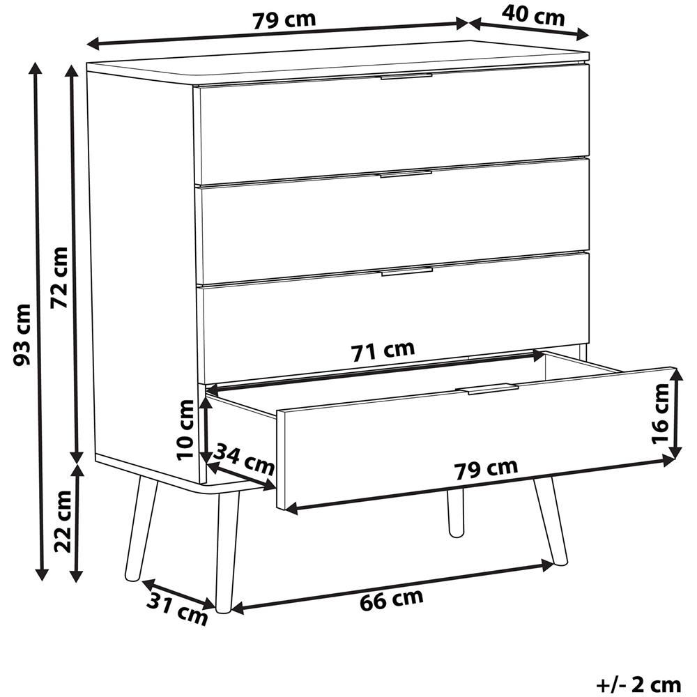Cassettiera Colore Bianco / Legno Chiaro A 4 Cassetti Walpi - Foto 2