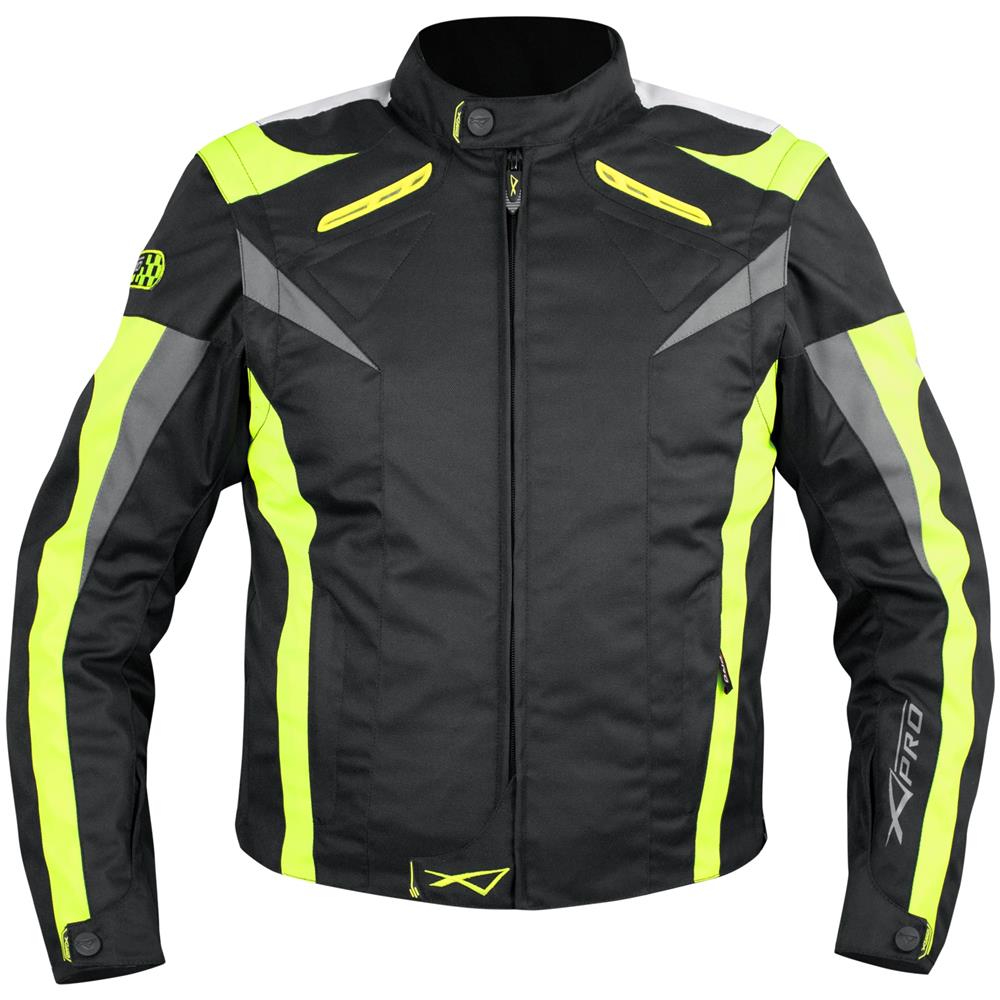 Giacca Tessuto Moto Protezioni Ce Manica Staccabile Gilet Termico Giallo Fluo Xxxl - Foto 2