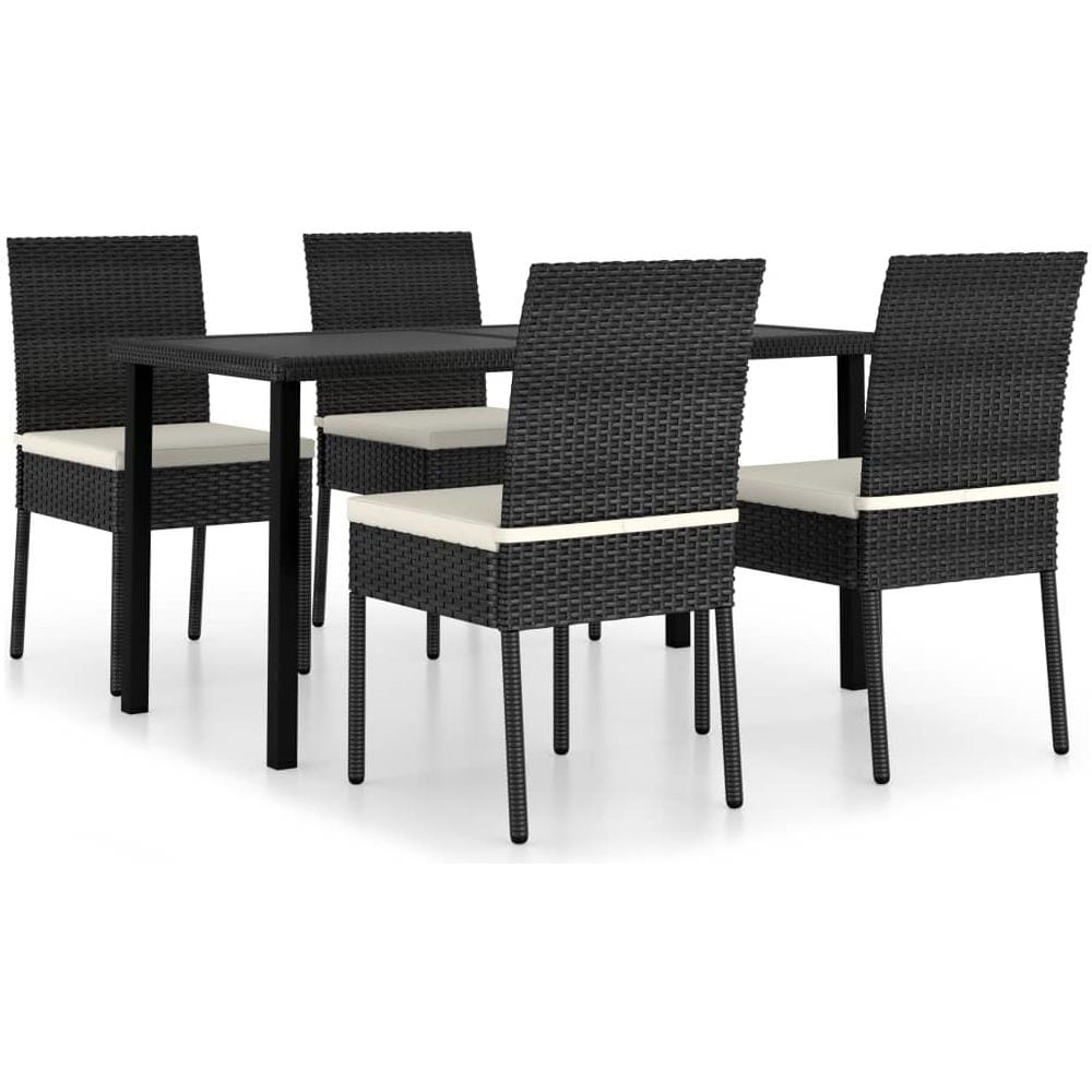 VIDAXL - Set Da Pranzo Da Giardino 7 Pz Nero Grigio Polyrattan E Acciaio 3203302 VIDAXL - Set Da Pranzo Da Giardino 7 Pz Nero Grigio Polyrattan E Acciaio 3203302