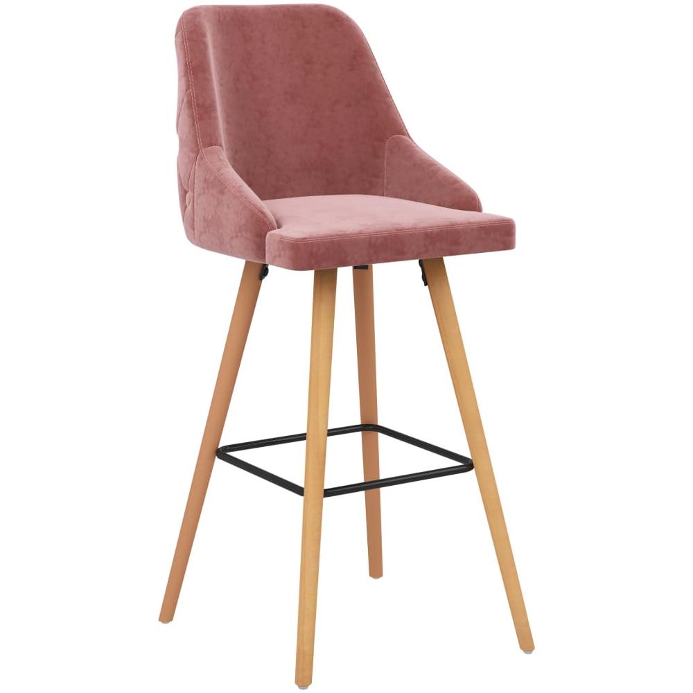 Sgabelli da Bar 2 pz Rosa in Velluto - Foto 3